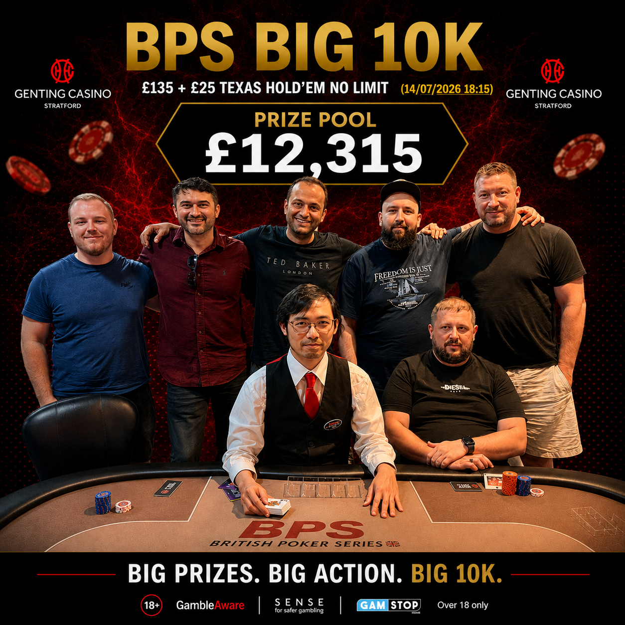 BPS Big 10K final table players at Genting Casino Stratford