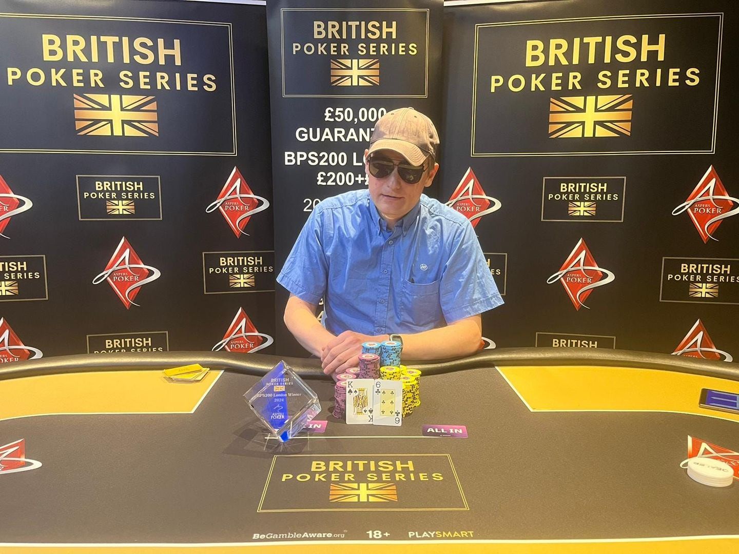 London BPS champion holding trophy