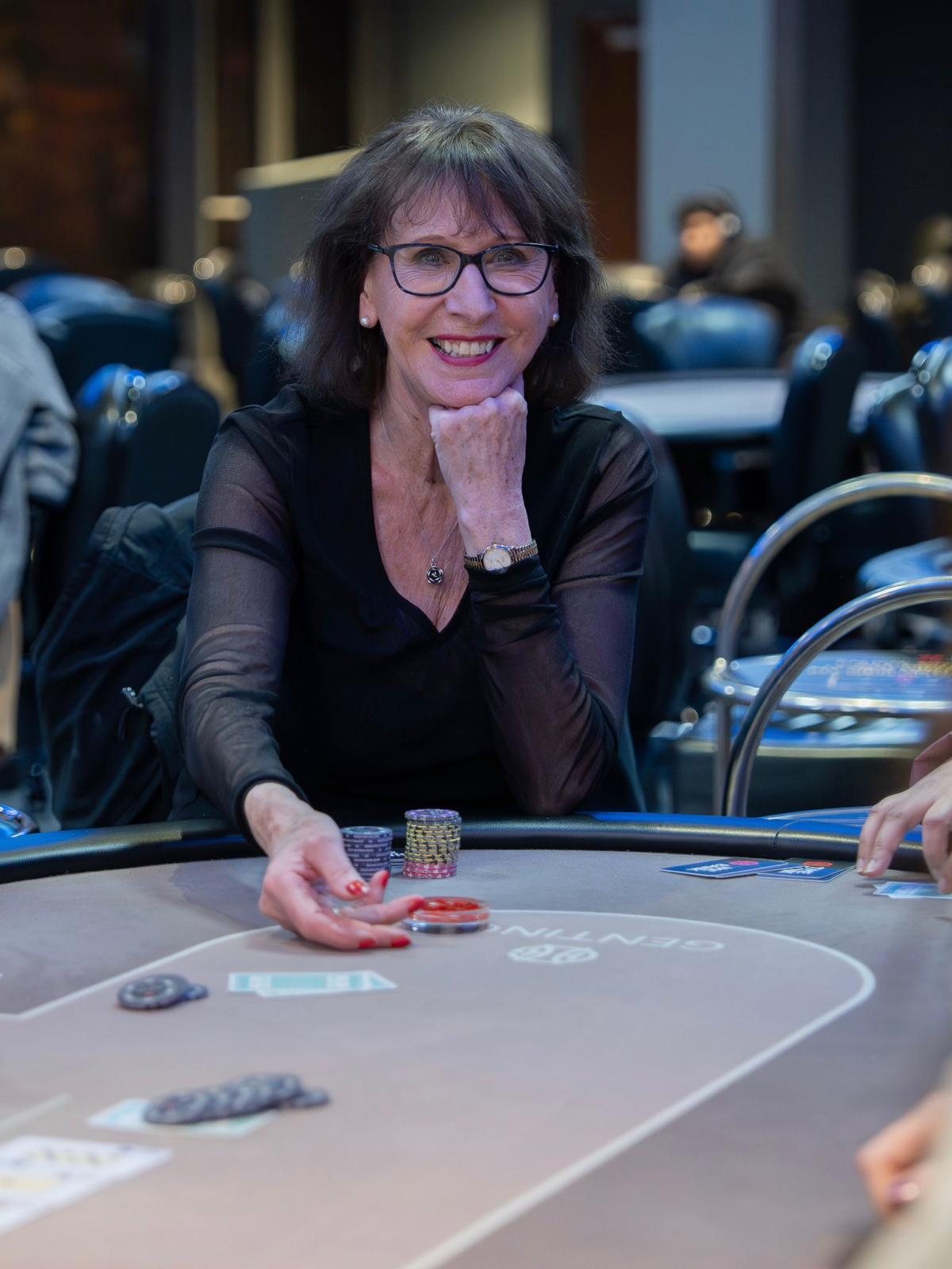 Smiling BPS Ladies player at the table