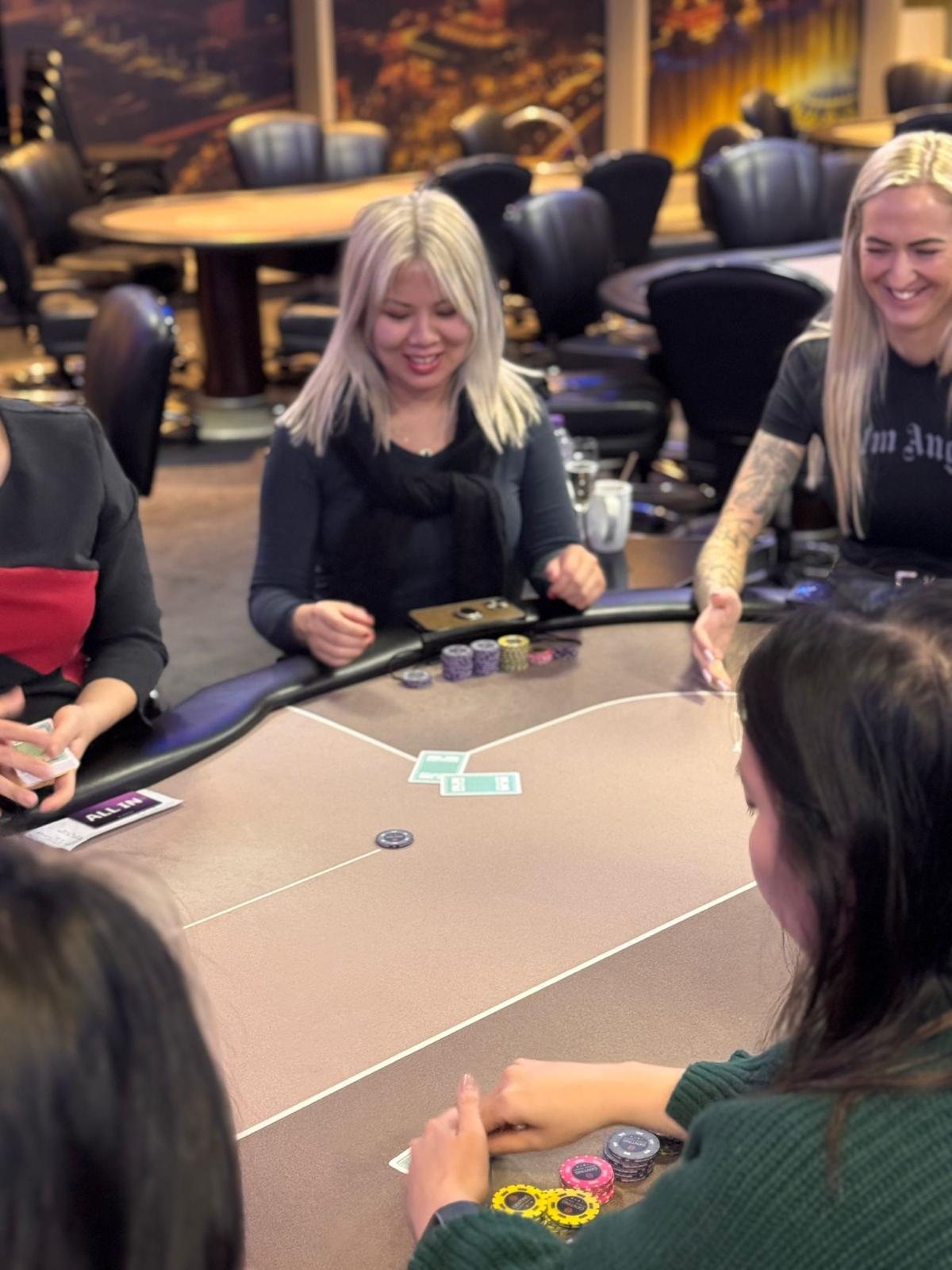 BPS Ladies players laughing and playing at the table